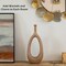 Uniquewise Fiberglass Floor Vases Modern Bohemian Ornamental Oval Design with Open Center for Entryway Living Room Bedroom Office Minimalist Home Decor Accent and Artistic Display Piece
